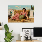 John William Godward over het stille huisdier Poster (Thuiskantoor)