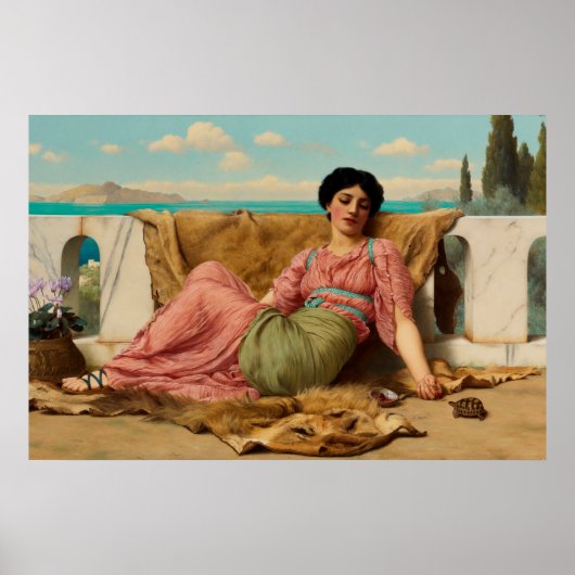 John William Godward over het stille huisdier Poster (Voorkant)