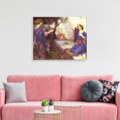 John William Waterhouse - De aankondiging Canvas Afdruk (Insitu (Woonkamer))