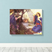 John William Waterhouse - De aankondiging Canvas Afdruk (Insitu (Houten vloer))