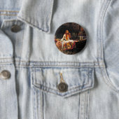 John William Waterhouse - de dame van Shalott Ronde Button 5,7 Cm (In situ)