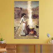 John William Waterhouse - De magische cirkel Canvas Afdruk (Insitu (Woonkamer))