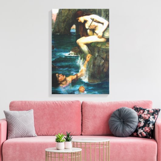 John William Waterhouse De Siren Canvas Afdruk (Insitu (Woonkamer))