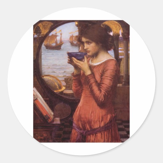 John William Waterhouse - Destiny Ronde Sticker (Voorkant)