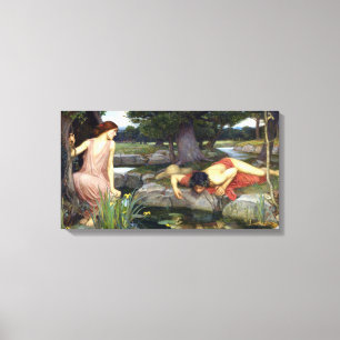 John William Waterhouse Echo en Narcissus Canvas Afdruk