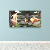 John William Waterhouse Echo en Narcissus Canvas Afdruk (Insitu (Houten vloer))