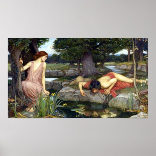 John William Waterhouse Echo en Narcissus Poster (Voorkant)