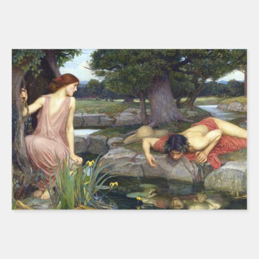 John William Waterhouse Echo en Narcissus Poster Inpakpapier Vel (Voorkant 3)