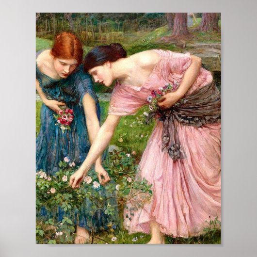 John William Waterhouse Gather Ye Rosebuds Poster (Voorkant)