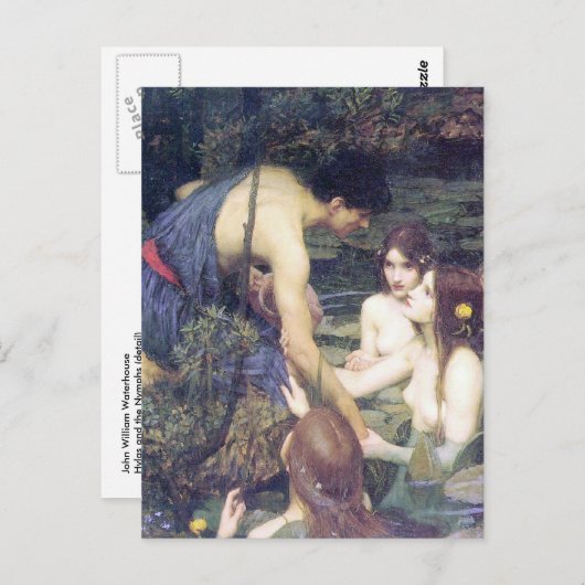John William Waterhouse - Hylas en de Nymphs Briefkaart (Voorkant / Achterkant)