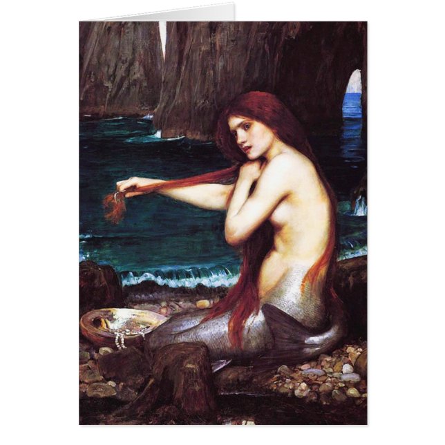 John William Waterhouse Mermaid Card (Voorkant)