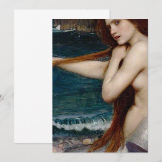 John William Waterhouse Mermaid Kaart (Voorkant / Achterkant)