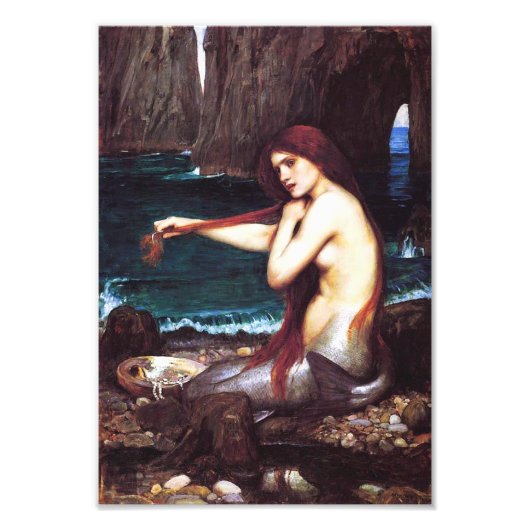 John William Waterhouse Mermaid Print Foto Afdruk (Voorkant)