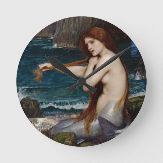 John William Waterhouse Mermaid Ronde Klok (Voorkant)