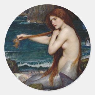 John William Waterhouse Mermaid Ronde Sticker