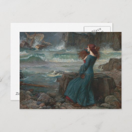 John William Waterhouse - Miranda - de Storm Briefkaart (Voorkant / Achterkant)