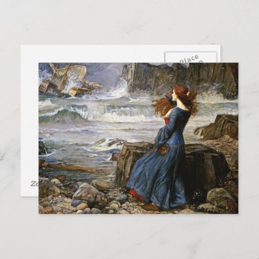 John William Waterhouse - Miranda - The Tempest Briefkaart (Voorkant / Achterkant)