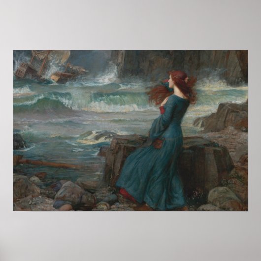 John William Waterhouse - Miranda - The Tempest Poster (Voorkant)