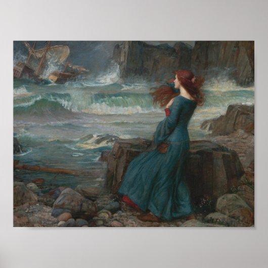 John William Waterhouse - Miranda - The Tempest Poster (Voorkant)