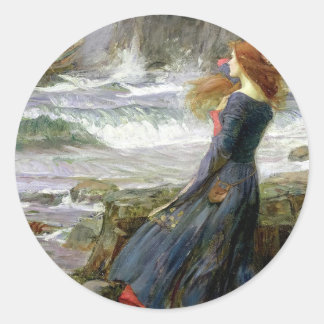 John William Waterhouse Miranda The Tempest Ronde Sticker
