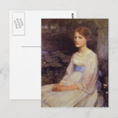 John William Waterhouse- Miss Betty Pollock Briefkaart (Voorkant / Achterkant)