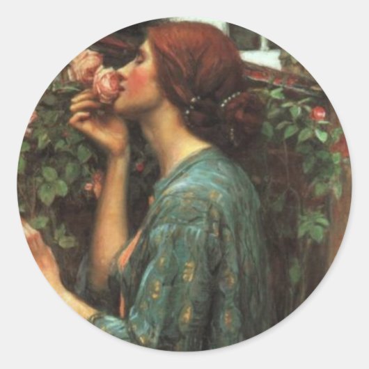 John William Waterhouse, My Sweet Roos (1903) Ronde Sticker (Voorkant)