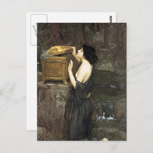 John William Waterhouse- Pandora Briefkaart (Voorkant / Achterkant)