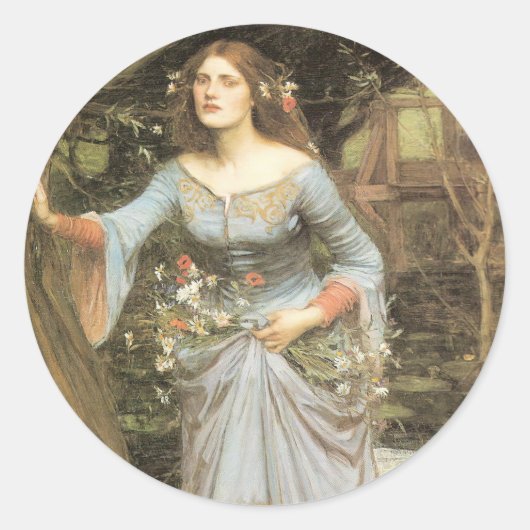 John William Waterhouse Ronde Sticker (Voorkant)