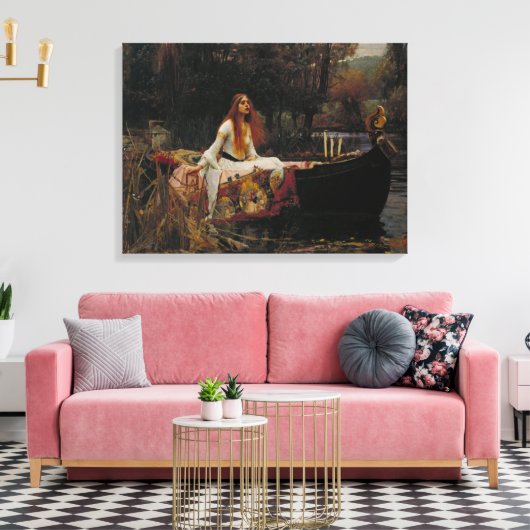 John William Waterhouse - The Lady of Shalott Canvas Afdruk (Insitu (Woonkamer))