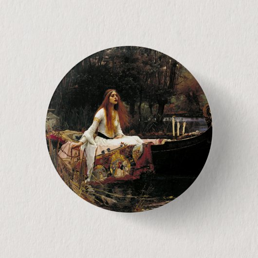 John William Waterhouse The Lady of Shalott Ronde Button 3,2 Cm (Voorkant)