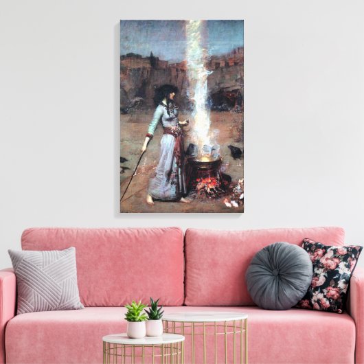John William Waterhouse The Magic Circle Canvas Afdruk (Insitu (Woonkamer))