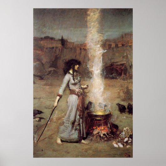 John William Waterhouse "The Magic Circle" Poster (Voorkant)