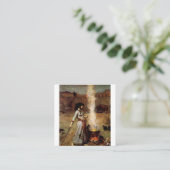 John William Waterhouse The Magic Circle Vierkante Visitekaartje (Staand voorkant)