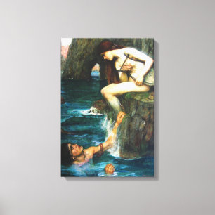 John William Waterhouse The Siren Canvas Afdruk