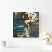 John William Waterhouse The Siren Clock Vierkante Klok (Huis)