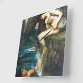 John William Waterhouse The Siren Clock Vierkante Klok (Hoek)