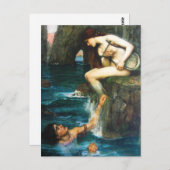 John William Waterhouse The Siren Postcard Briefkaart (Voorkant / Achterkant)
