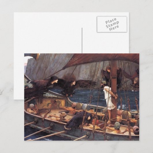 John William Waterhouse- Ulysses en de Sirens Briefkaart (Voorkant / Achterkant)