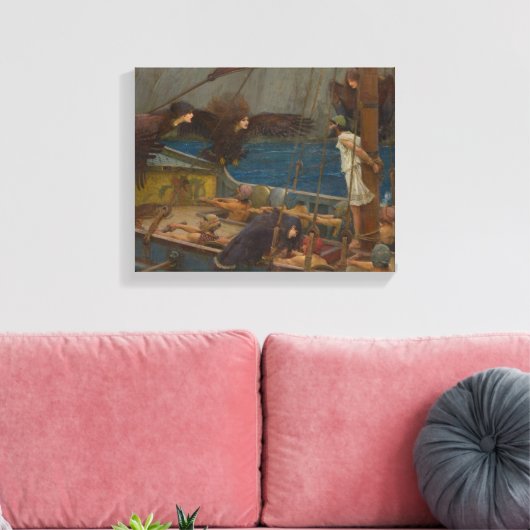 John William Waterhouse - Ulysses en de Sirens Canvas Afdruk (Insitu (Woonkamer))