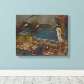 John William Waterhouse - Ulysses en de Sirens Canvas Afdruk (Insitu (Houten vloer))
