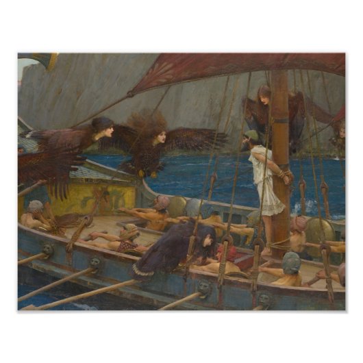 John William Waterhouse - Ulysses en de Sirens Foto Afdruk (Voorkant)