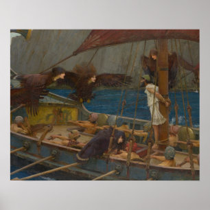 John William Waterhouse - Ulysses en de Sirens Poster