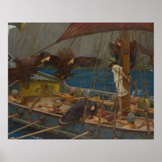 John William Waterhouse - Ulysses en de Sirens Poster (Voorkant)