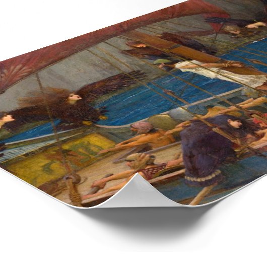 John William Waterhouse - Ulysses en de Sirens Poster (Hoek)