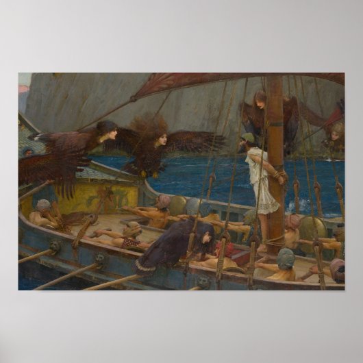 John William Waterhouse - Ulysses en de Sirens Poster (Voorkant)