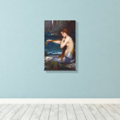 John William Waterhouse Zeemeermin Art Ingewikkeld Canvas Afdruk (Insitu (Houten vloer))