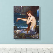 John William Waterhouse Zeemeermin Kunst Canvas Afdruk (Insitu (Houten vloer))
