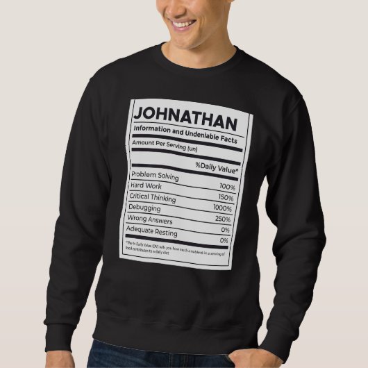 Johnathan Voeding Informatie Probleem Oplossen Ha Trui (Voorkant)