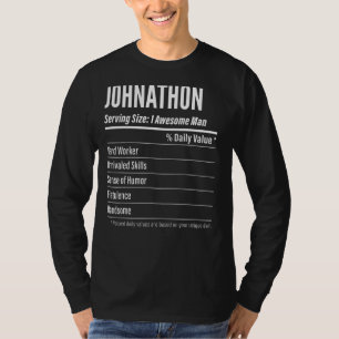 Johnathon Serving Maat Voeding Etiket Calorieën T-shirt