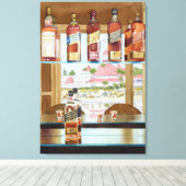 Johnnie Walker en Del Canvas Afdruk (Insitu (Houten vloer))